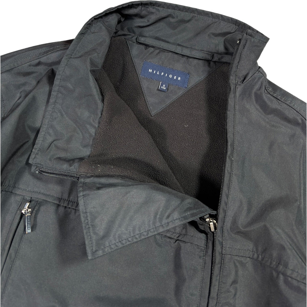 Tommy Hilfiger 00’s Asymmetrical Zip Fleece Lined Jacket S | Small, Black