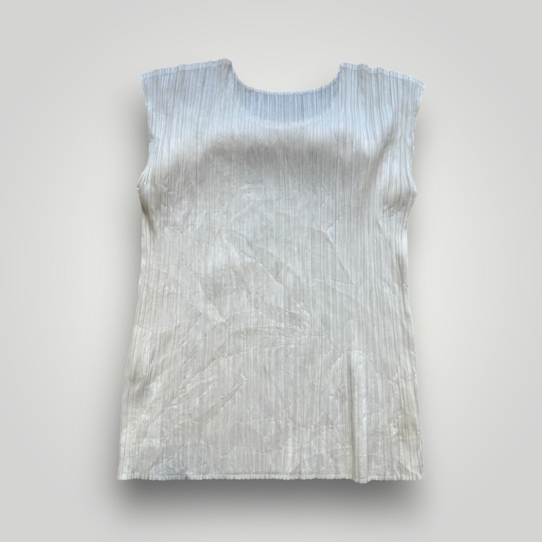 2000's Issey Miyake Pleats Please Vest Top | O/S, White