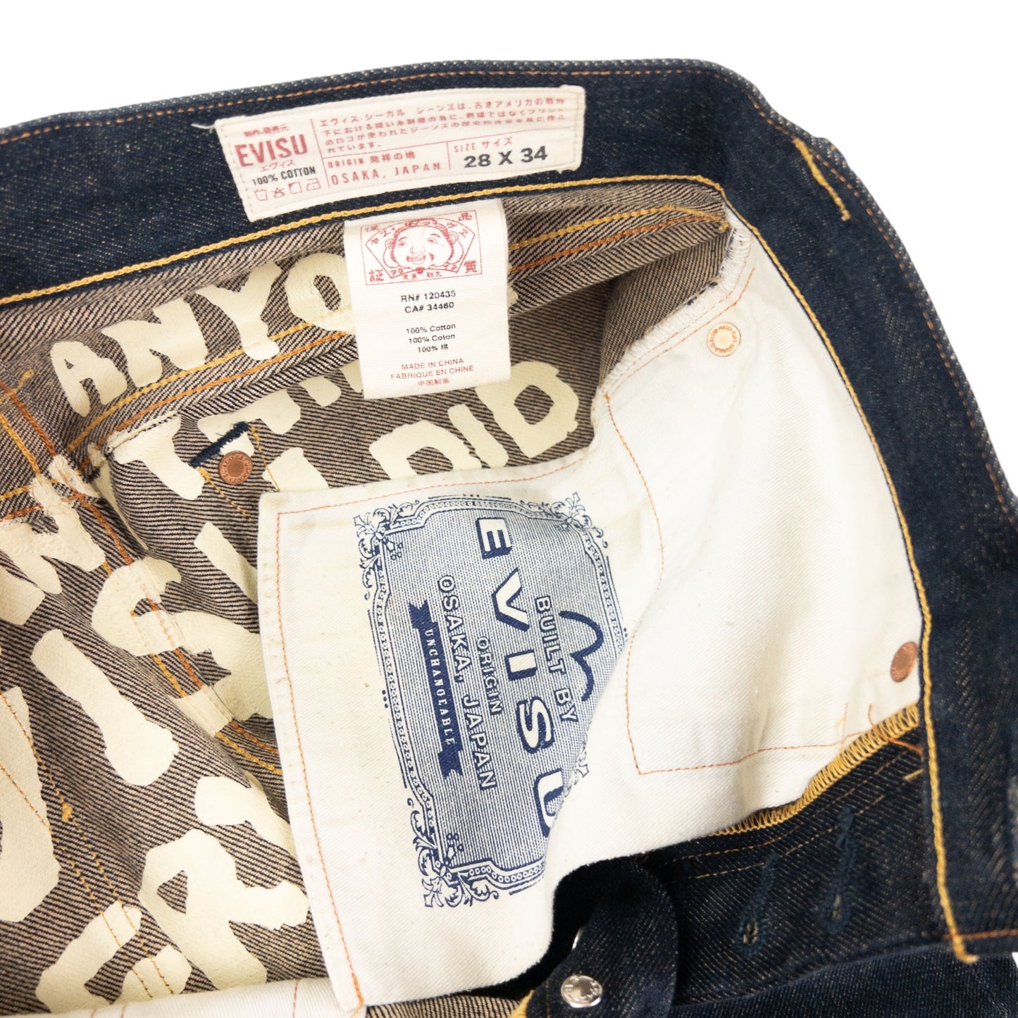 Vintage Evisu Gull Skull Japanese Denim Jeans Size W28