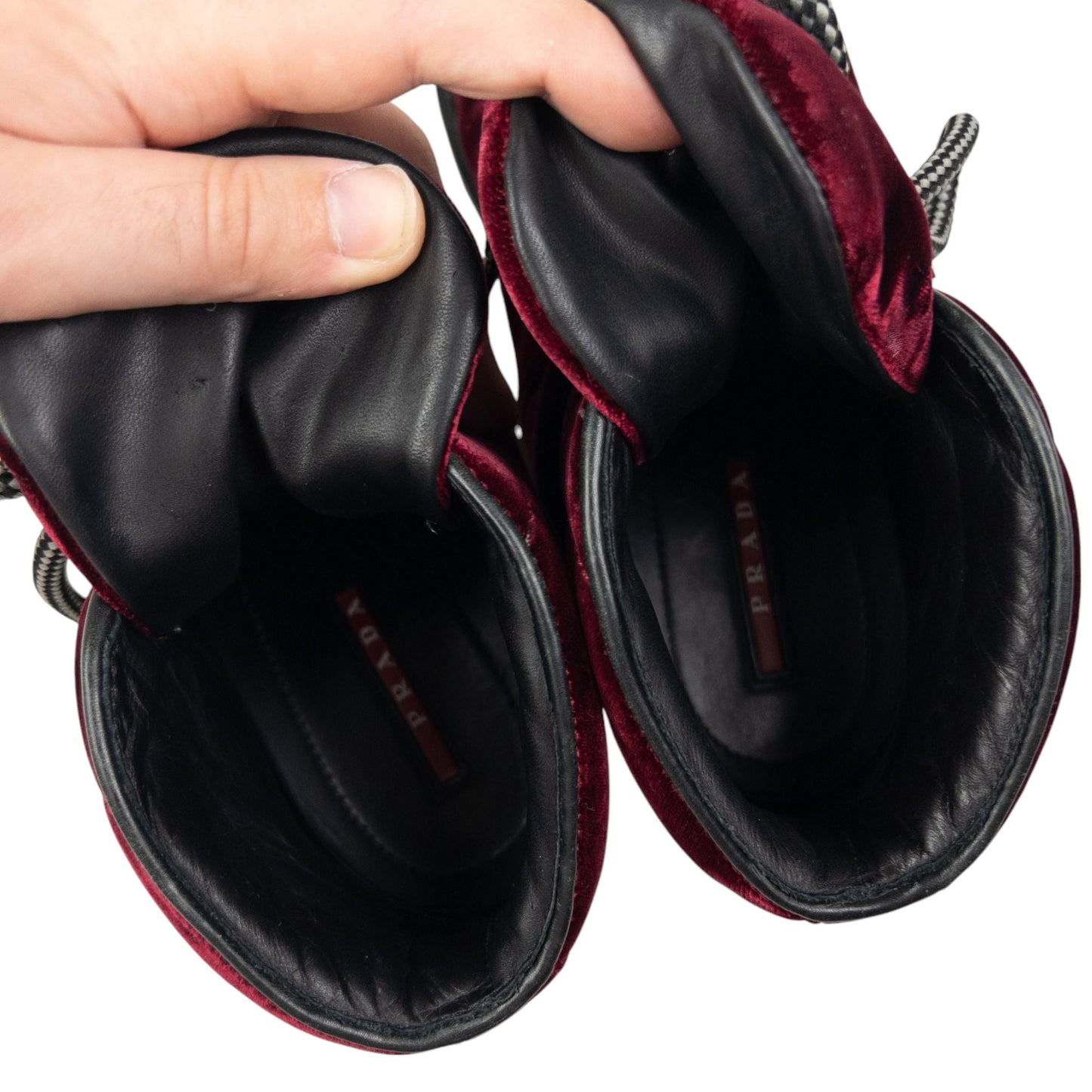 Vintage Prada Velour Hiking Boots Size UK 6.5