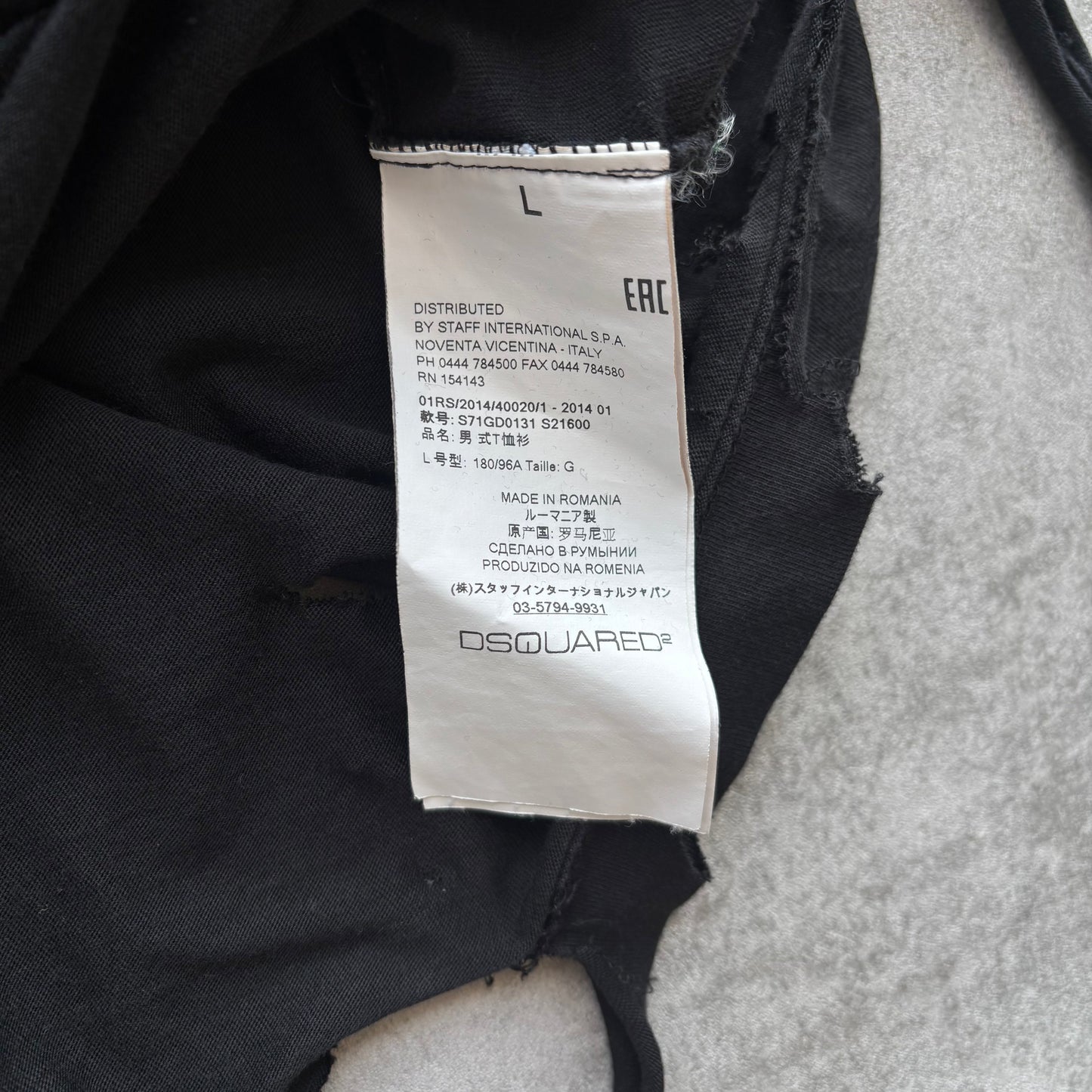 DISTRESSED DSQUARED2 T-SHIRT | O/S, Black