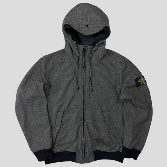 Stone Island AW14 Mélange Wool Poly Double Hood Jacket - L