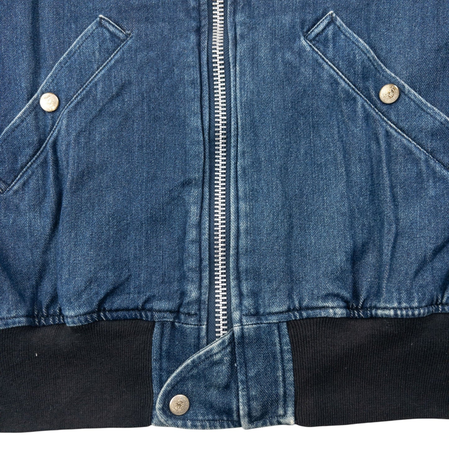 Vintage 90s PPFM Zip Up Denim Jacket Size M | Medium, Blue