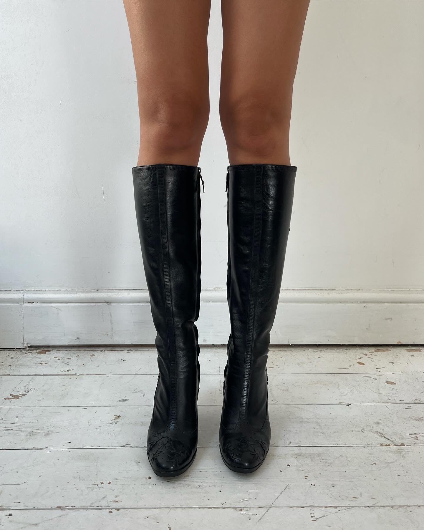 DRIES VAN NOTEN KITTEN HEEL BOOTS (EU 38) | DEFAULT TITLE, Black