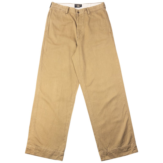 Vintage 2000s Ralph Lauren Double RL Trousers Size W30 | W30, Beige