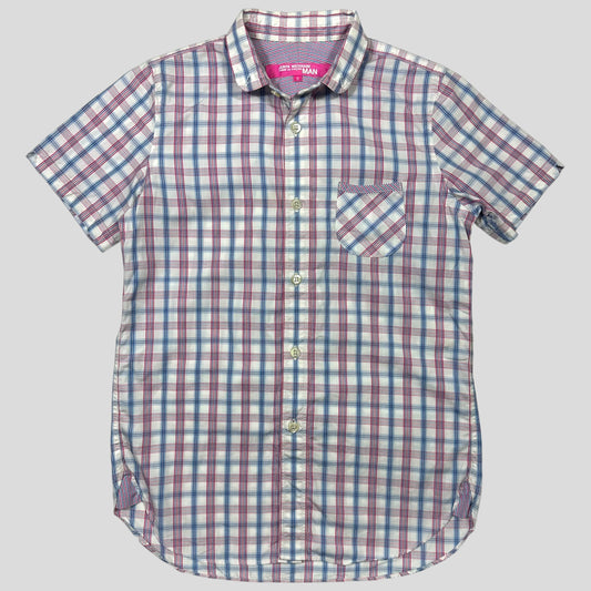 Junya Watanabe Womens 2012 Checkered Plaid Short Sleeve Shirt - S | Default Title, Multicoloured