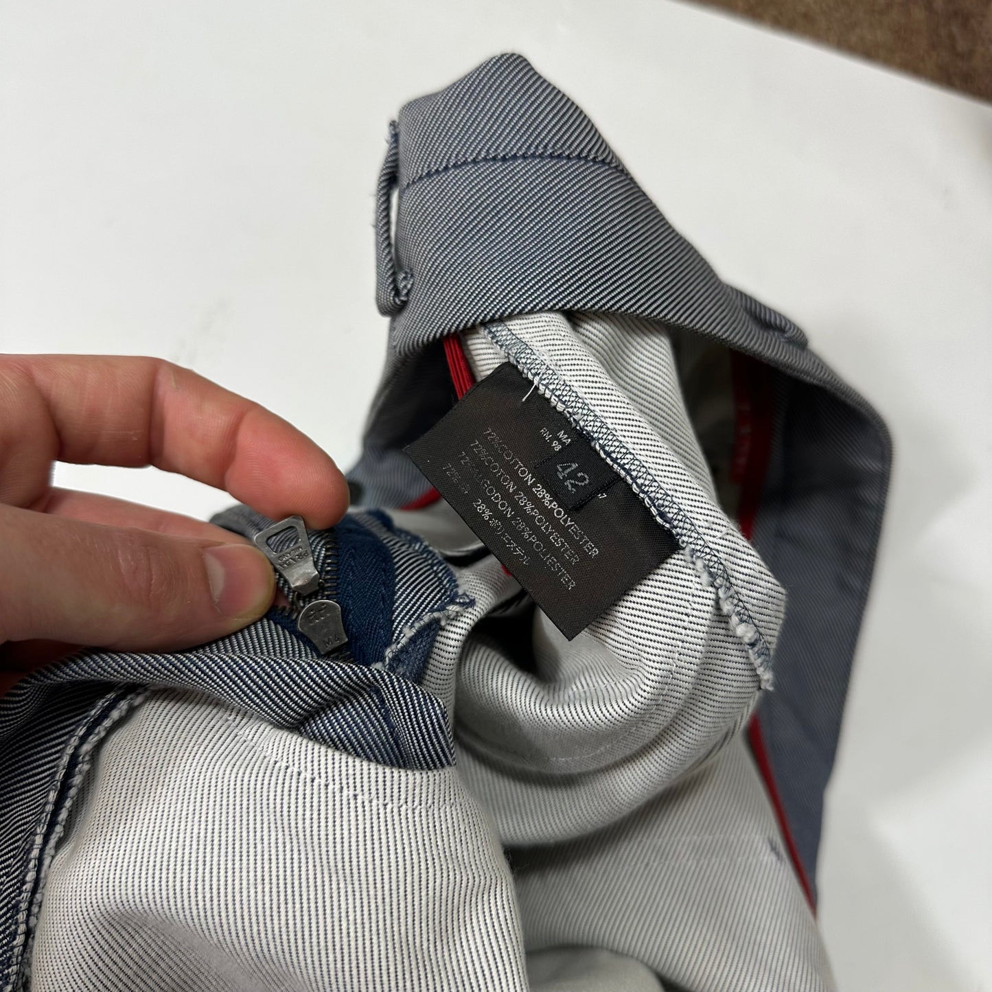 Prada Sport AW00 Textured Two-Tone Pleated Trousers - IT42