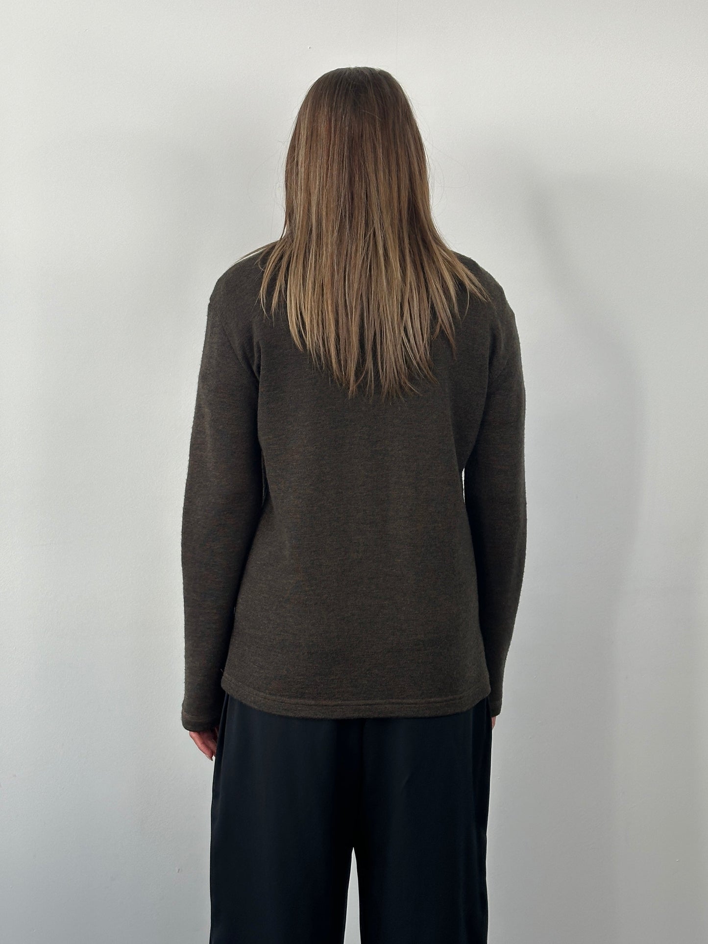 Armani Jeans 2000s Wool Logo V Neck Knitted Jumper - M