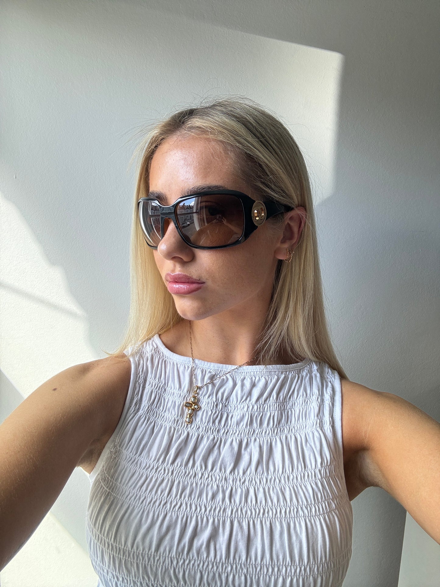 2000s Chanel Oversized Shield Sunglasses | O/S, Brown
