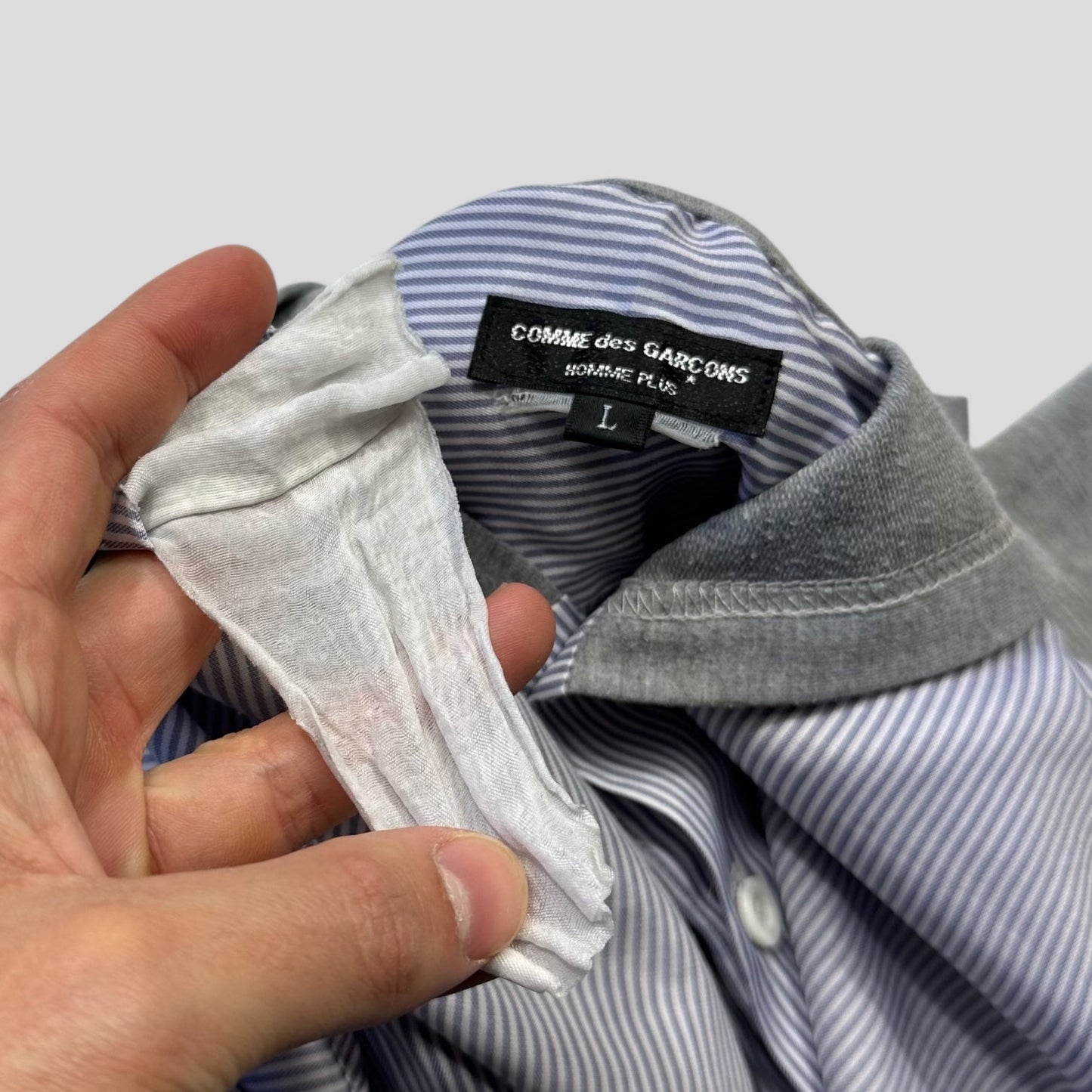 Comme Des Garçone Homme 2009 Striped Shirt Hoodie - M/L