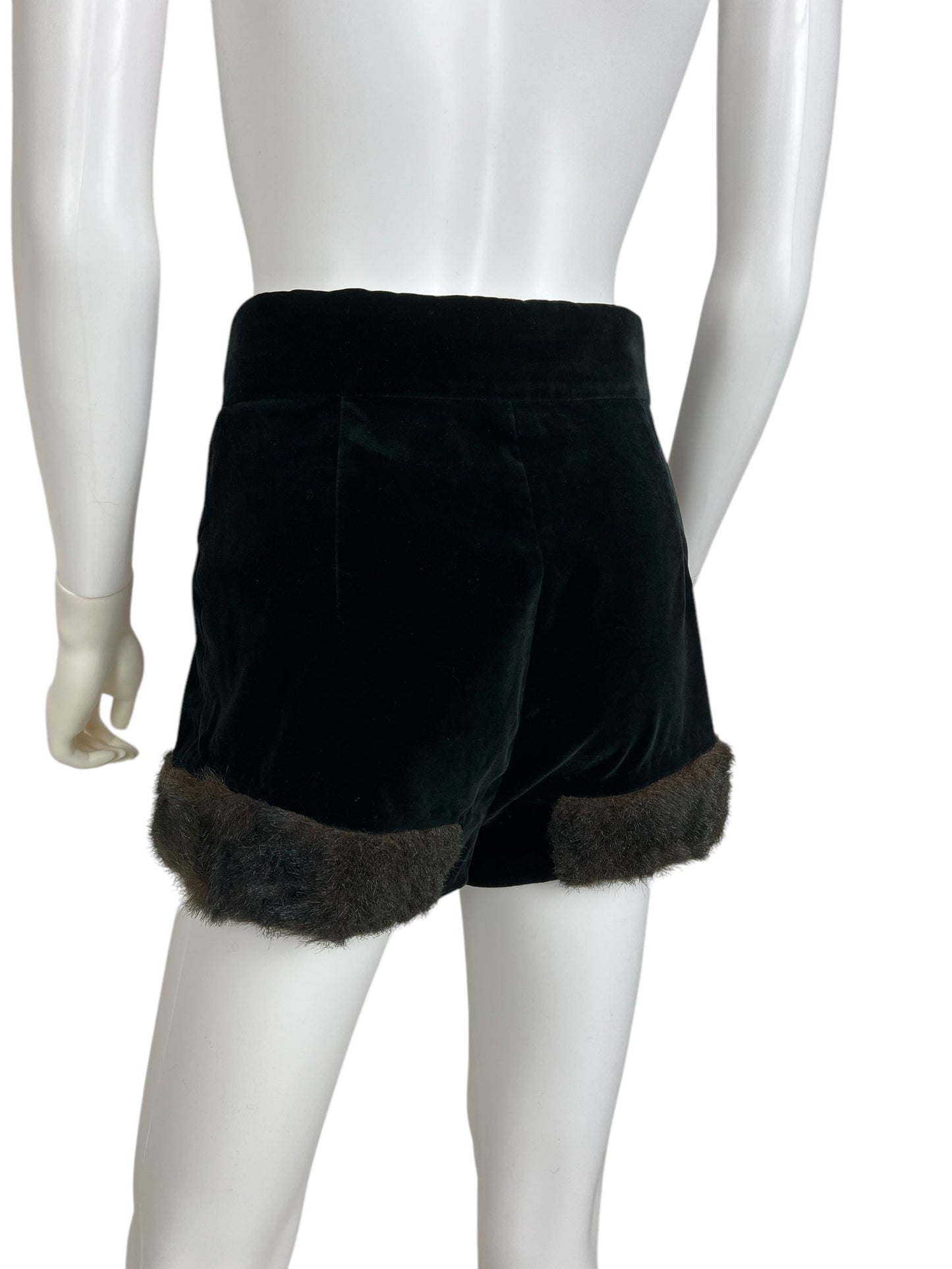Vivienne Westwood F/W 2014 faux fur trim velvet shorts, F/W 1991 re-edition | Small, Red