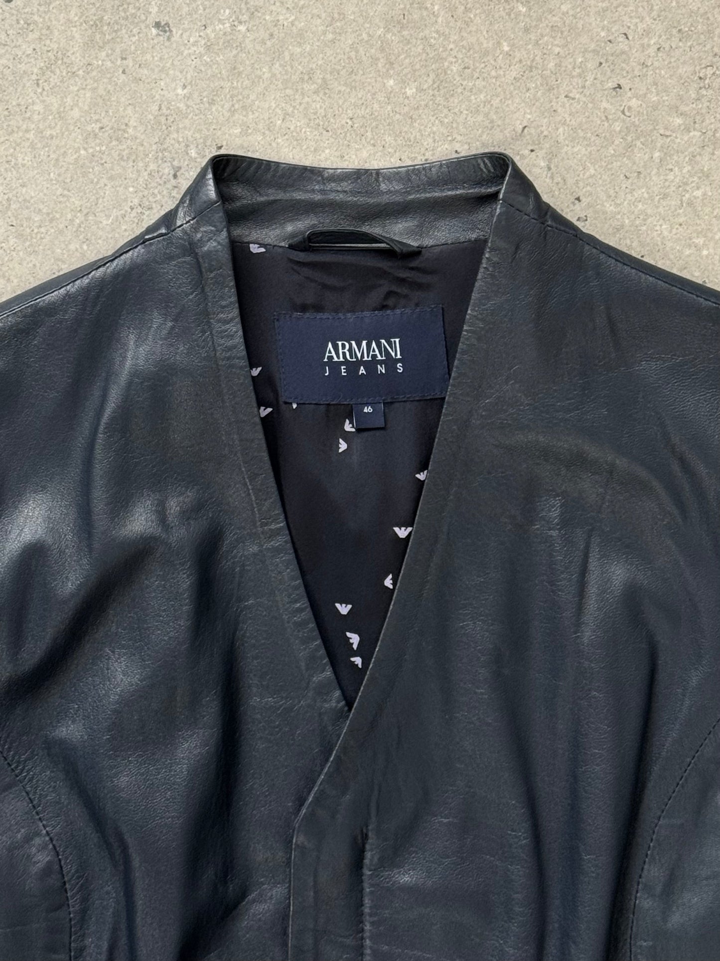 Armani Jeans 2000s Lamb Leather Jacket - S