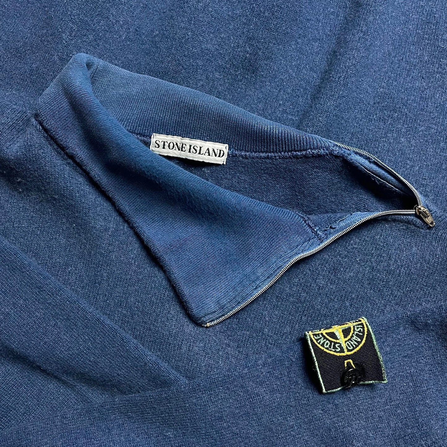 A/W 1988 Indigo Blue Side Zip Turtle Neck Pullover Fleece