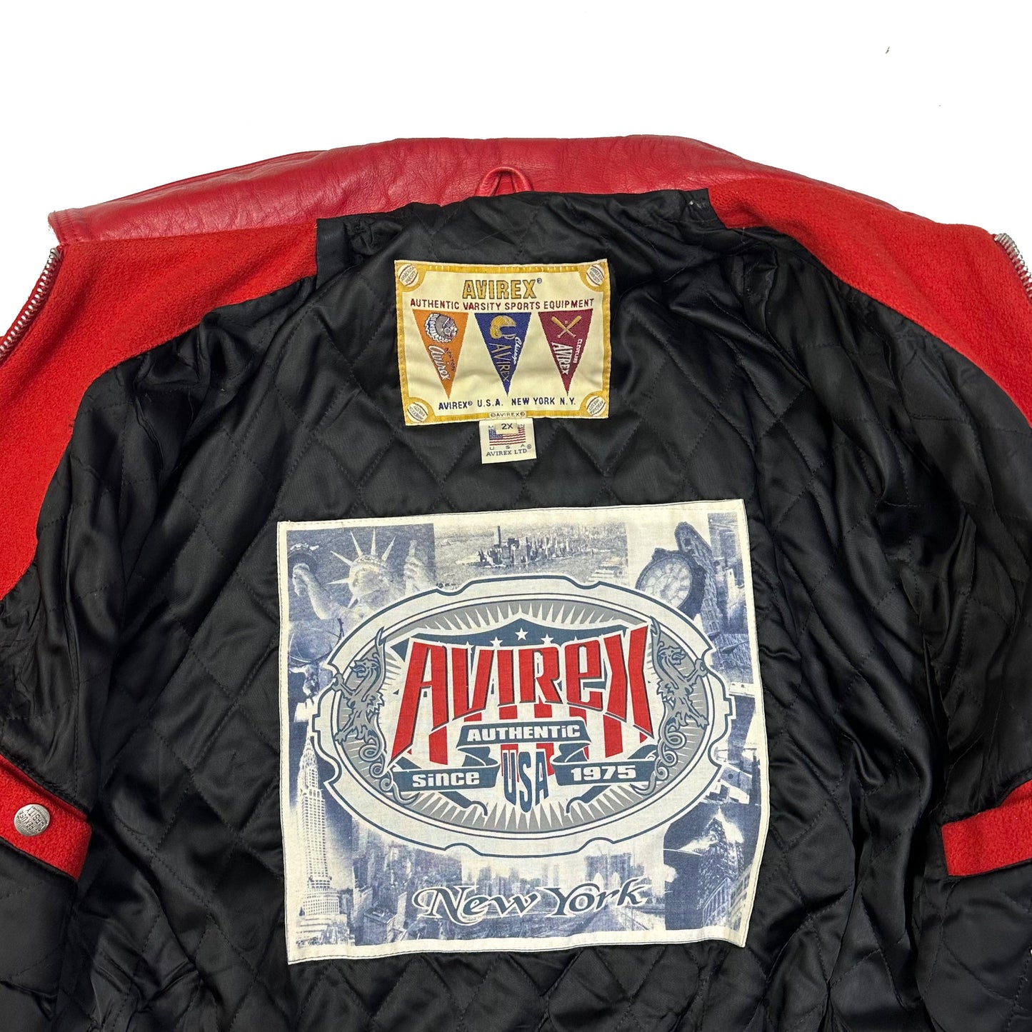 ARCHIVE Avirex New York Varsity Wool & Leather Jacket ( XL )
