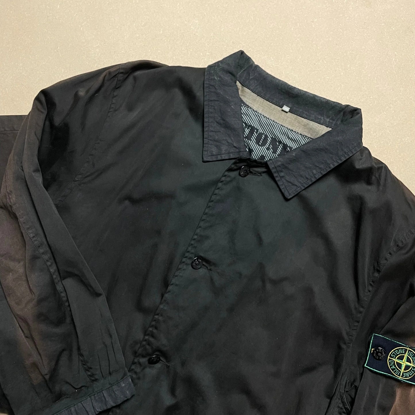 S/S 1985 Charcoal Raso Gommato Marina Rain Coat