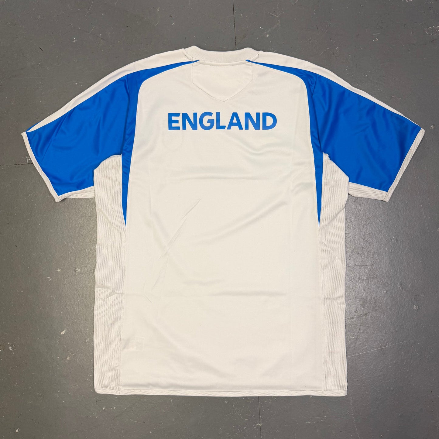 Umbro 2004/06 England Training Shirt In Blue & White (L) | Large, Blue
