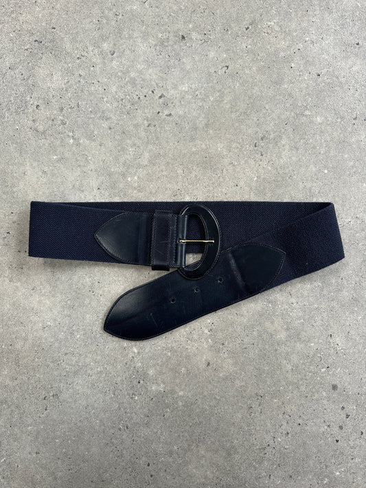 Italian Vintage 1990s Leather & Jute Belt - W25-32