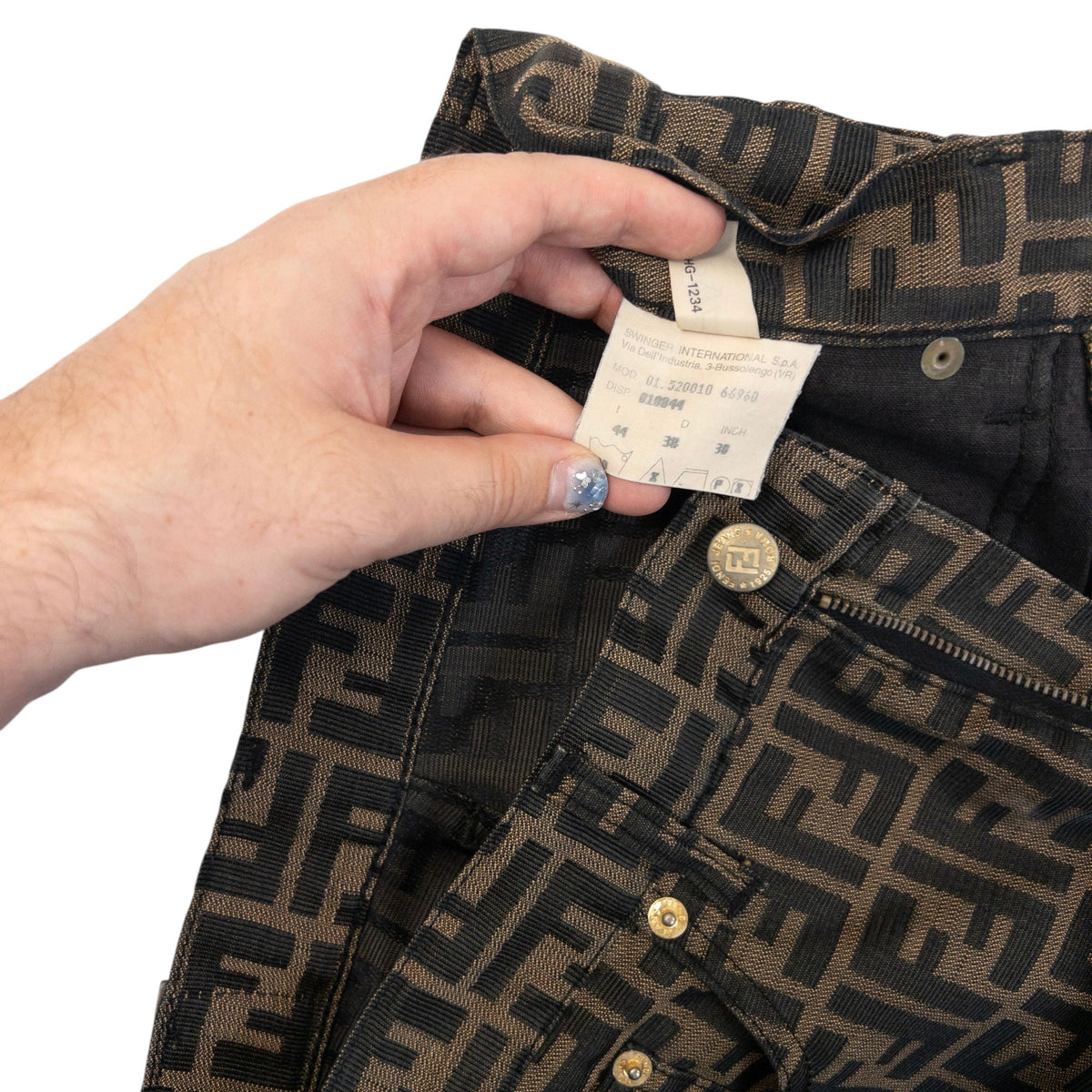 Vintage 90s Fendi Monogram Trousers Womens Size W28 | W28, Brown