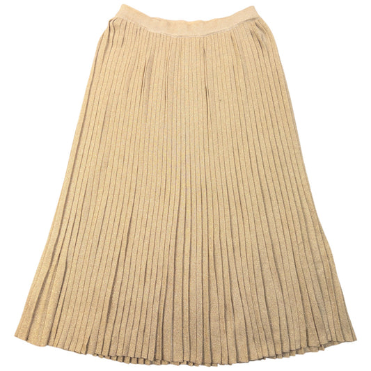 Vintage 90s Dior Pleated Glitter Skirt Womens Size M | Medium, Beige
