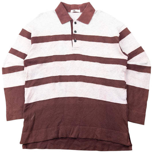 Vintage 90s Issey Miyake Thick Long Sleeve Polo Shirt Size M | Medium, Multicoloured