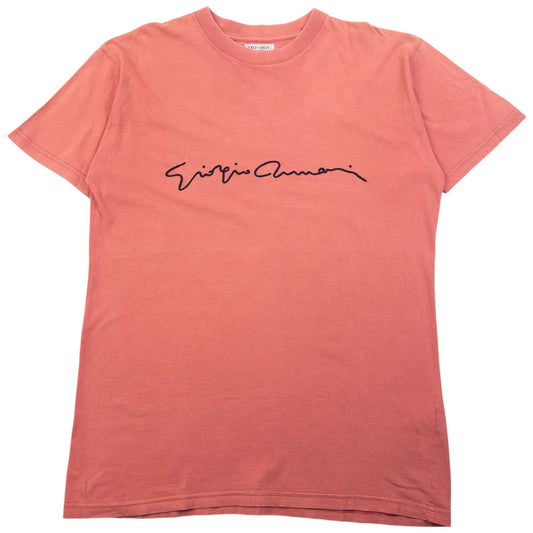 Vintage 90s Giorgio Armani Le Collezioni Embroidered T Shirt Size M | Medium, Pink