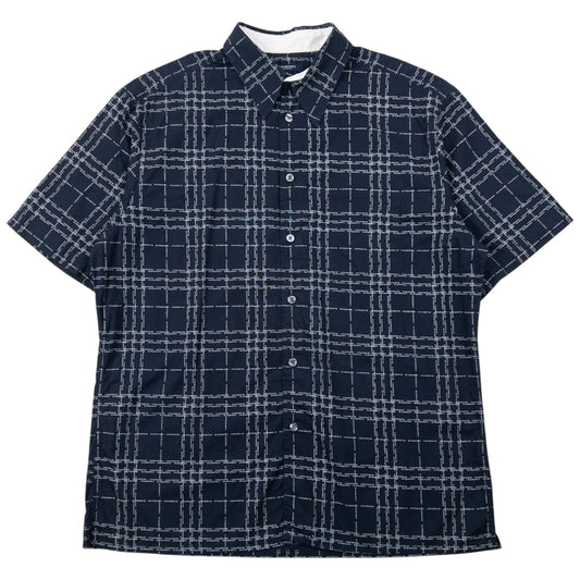 Vintage 2000s Burberry Nova Check Text Short Sleeve Button Up Shirt Size M