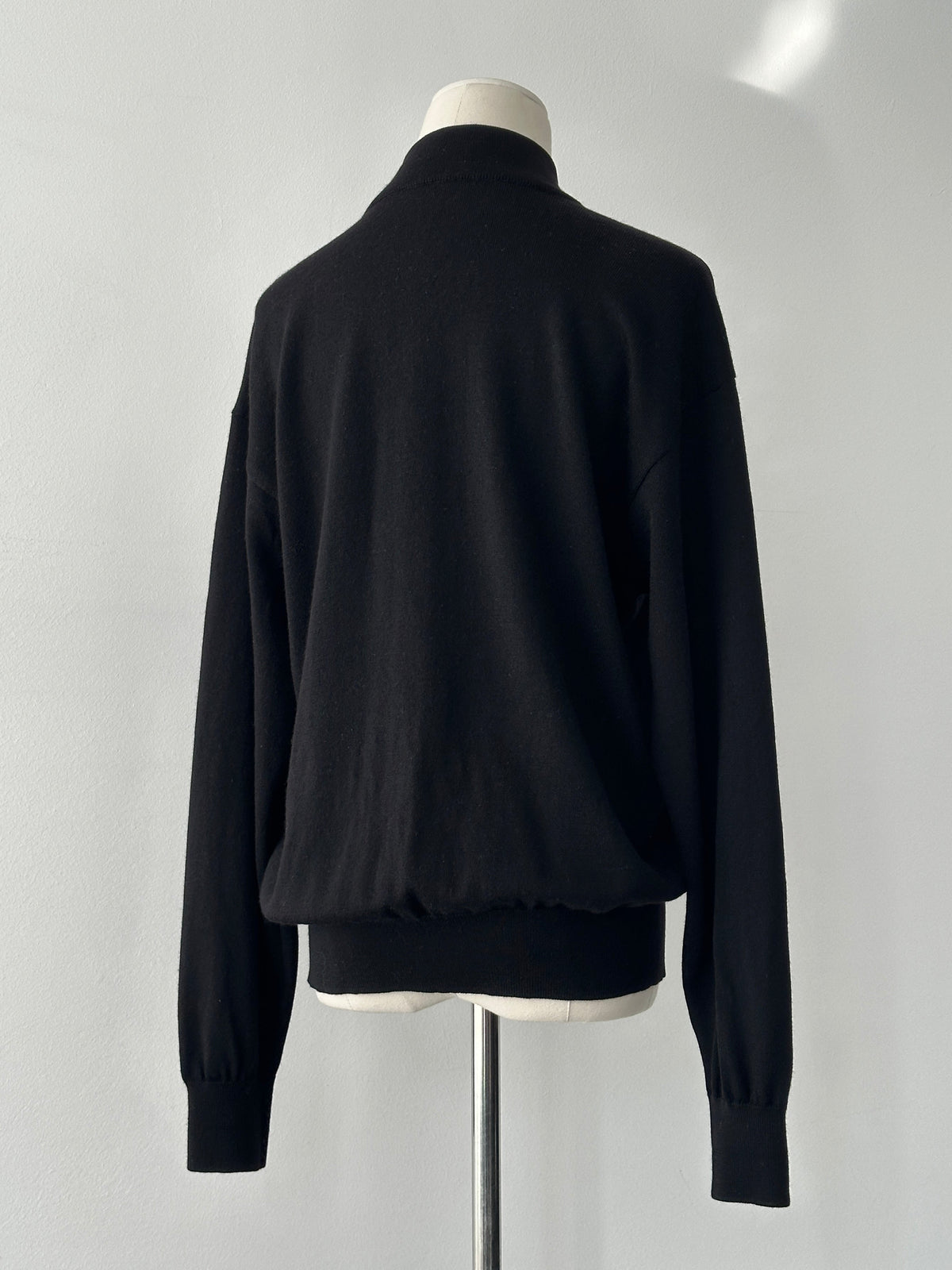 Yves Saint Laurent 1990s wool high neck jumper in size M, featuring a classic design and textured knit fabric.
