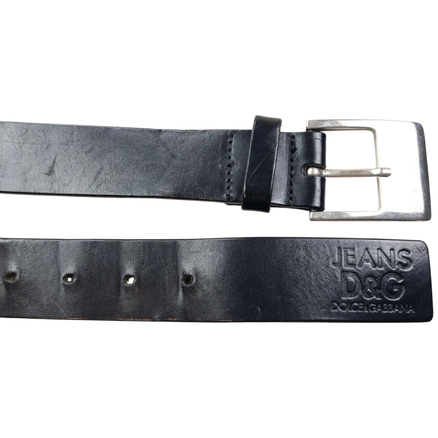 Vintage 2000s Dolce & Gabbana Leather Belt Size L | O/S, Black