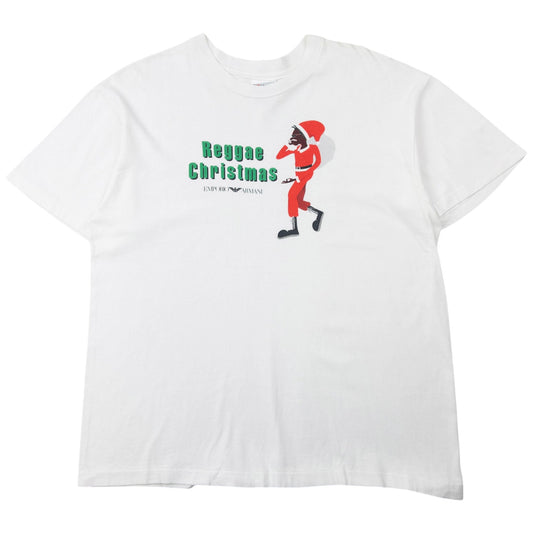 Vintage Bootleg Emporio Armani Reggae Christmas Graphic T Shirt Size M | Medium, White