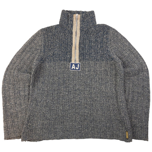 Vintage Armani Jeans Q Zip Knit Jumper Size XS