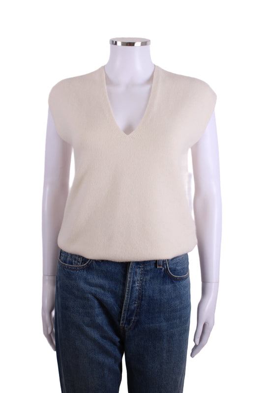 ME+EM S/S V Neck Jumper Cream M | Medium, Cream