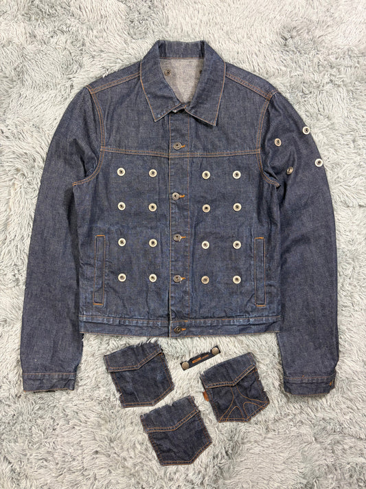 Moschino Jeans 00’s Modular Pocket System Denim Jacket - S/M | O/S, Blue