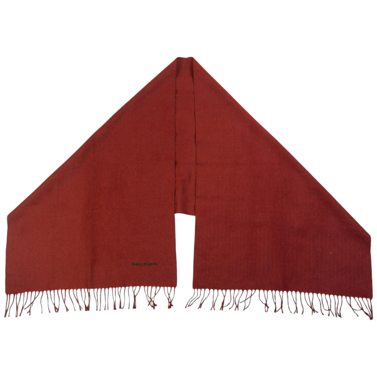 Vintage 90s Issey Miyake Wool Tassel Scarf | O/S, Red