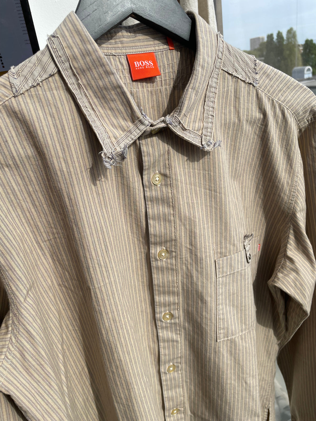 Hugo Boss Orange 00s Raw Construction Shirt | Large, Orange