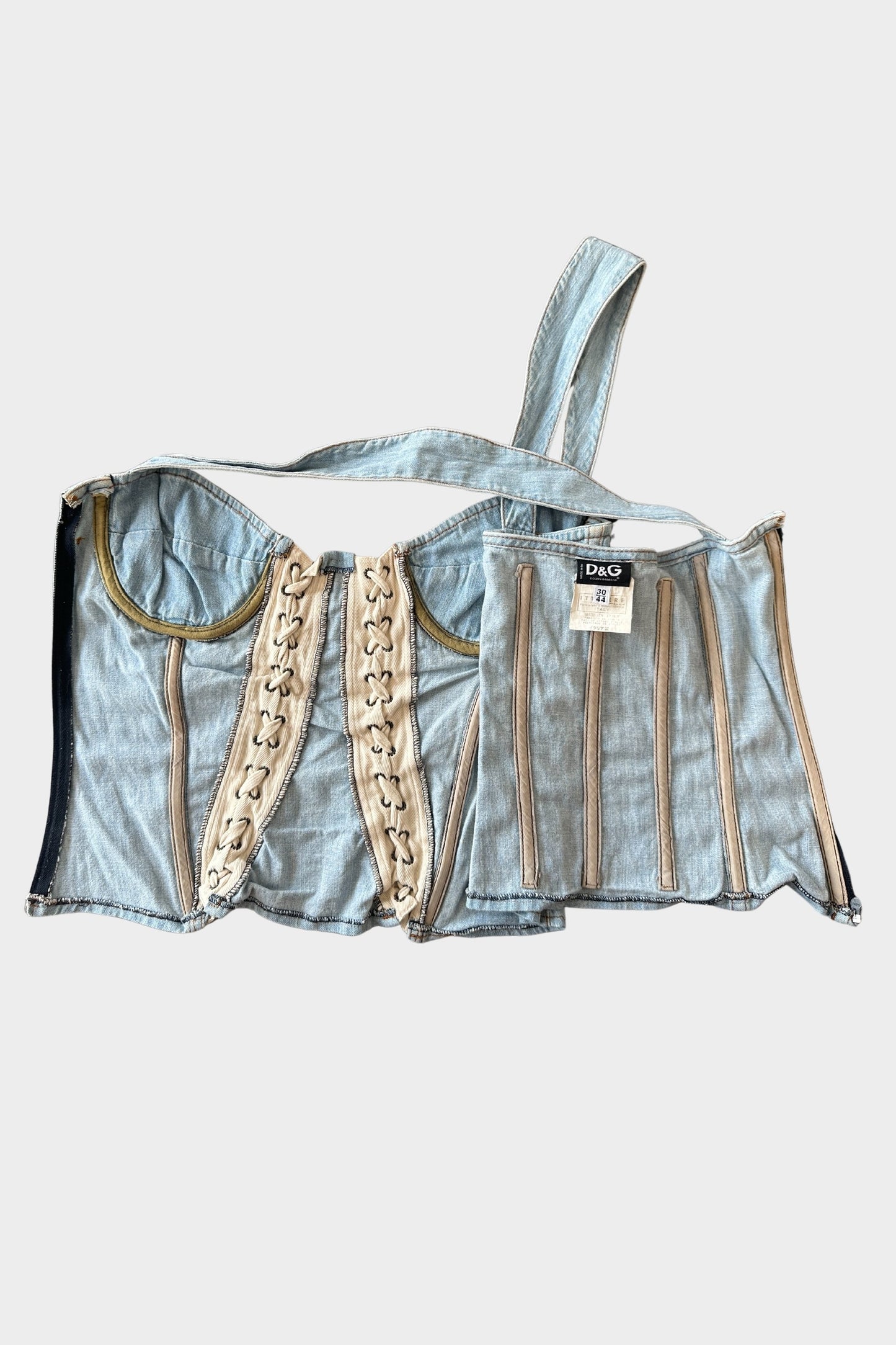 Dolce & Gabbana 2000's Denim Corset Bustier Top