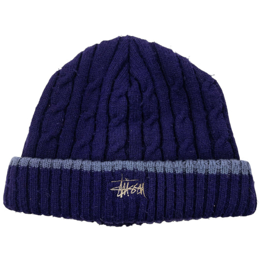 Vintage 2000s Stussy Cable Knit Beanie Hat