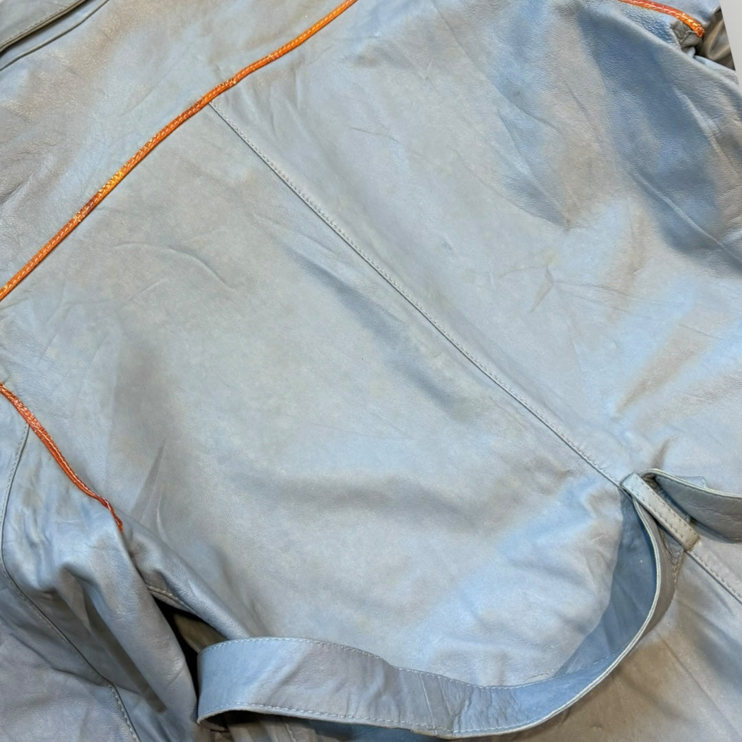 Fendi Fendissime 90's Leather Cropped Belted Jacket S