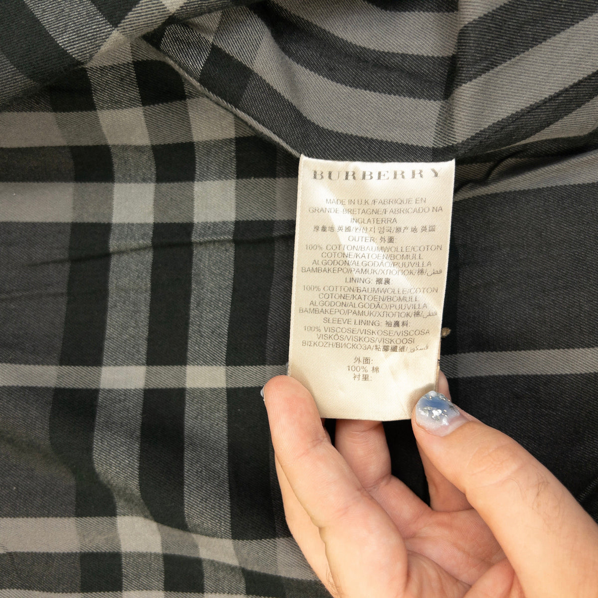 Vintage Burberry Nova Check Lined Trench Jacket Size S | Small, Black
