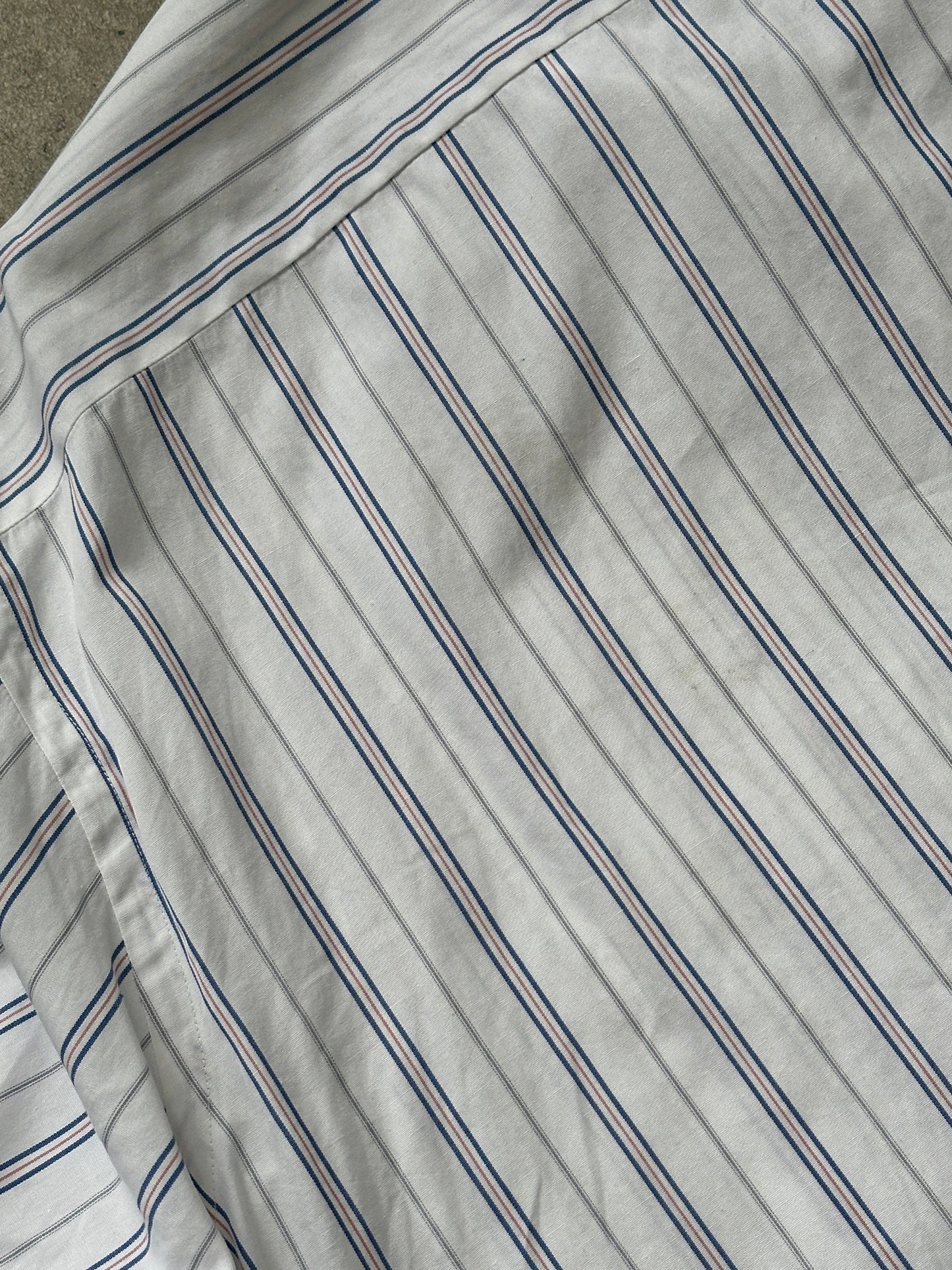 Christian Dior 1980s Stripe Pure Cotton Logo Shirt - L