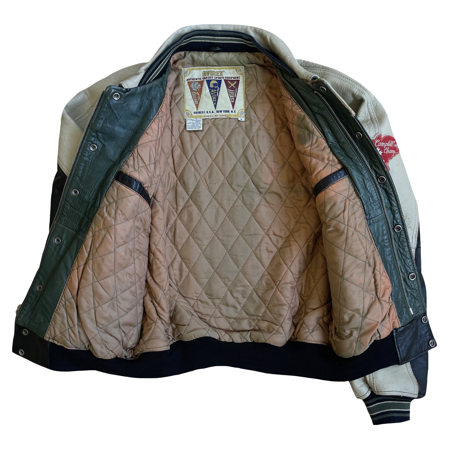 Avirex Wild Bears Leather Varsity Jacket - M | Medium, Black