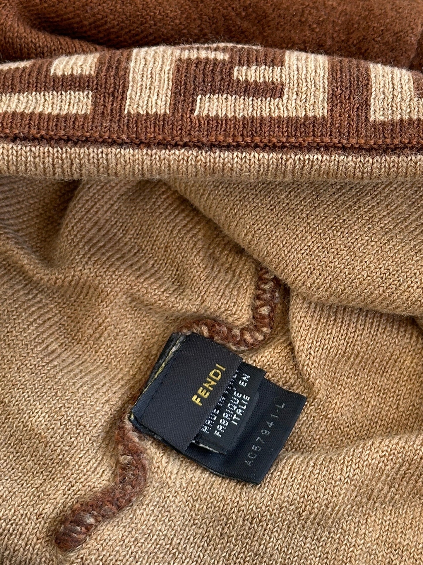 Fendi FF Monogram Print Beanie Hat