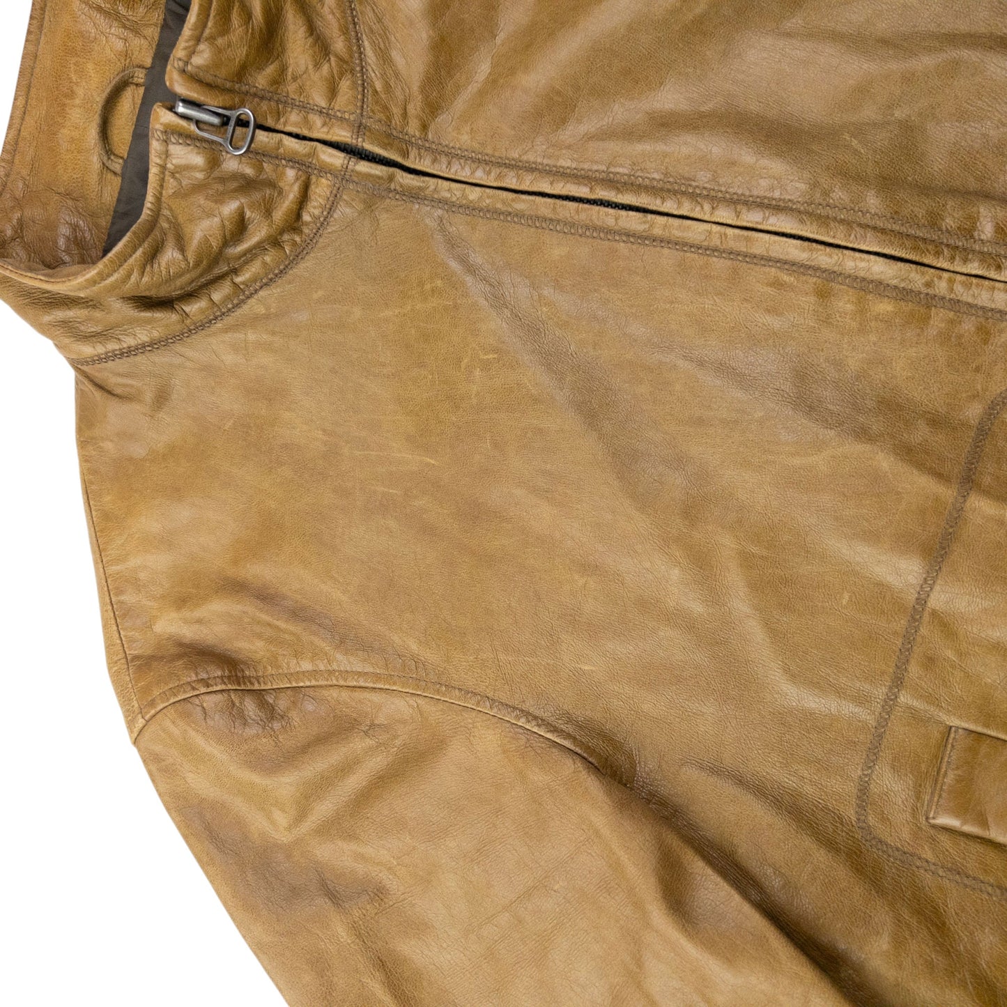 Vintage 2000s Hugo Boss Zip Up Leather Jacket Size S | Small, Brown