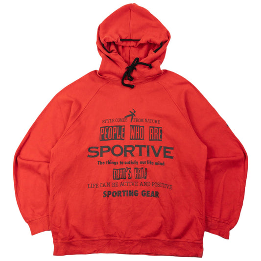 Vintage 90s Hai Sporting Gear By Issey Miyake Graphic Hoodie Size M | Medium, Red