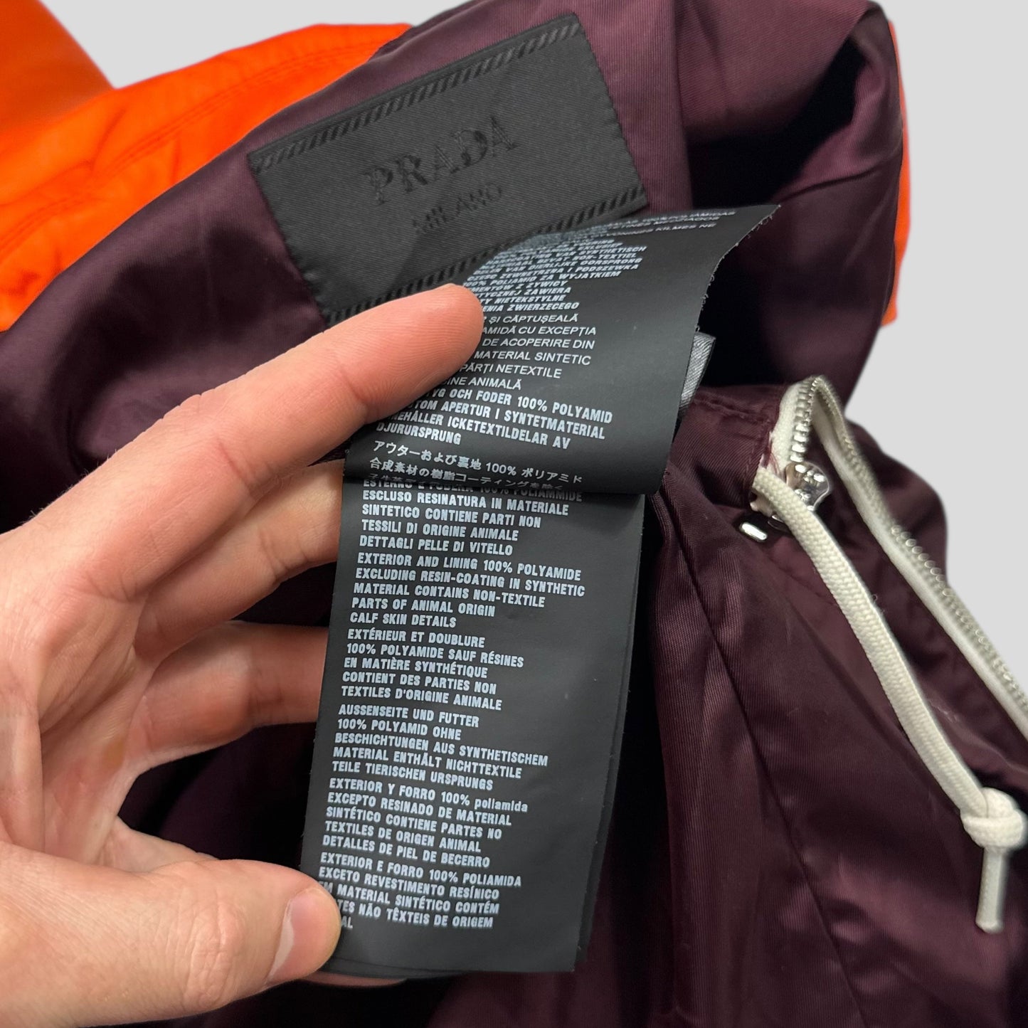 Prada 2018 Orange & Plum Gabardine Nylon Work Jacket - IT52 (L)