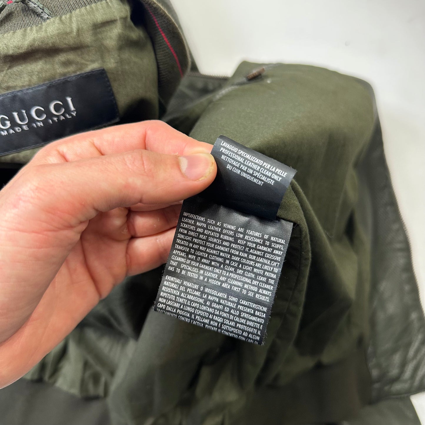 Gucci by Tom Ford 00’s Perforated Nappa Leather Green Bomber Jacket - IT52 | Default Title, Green