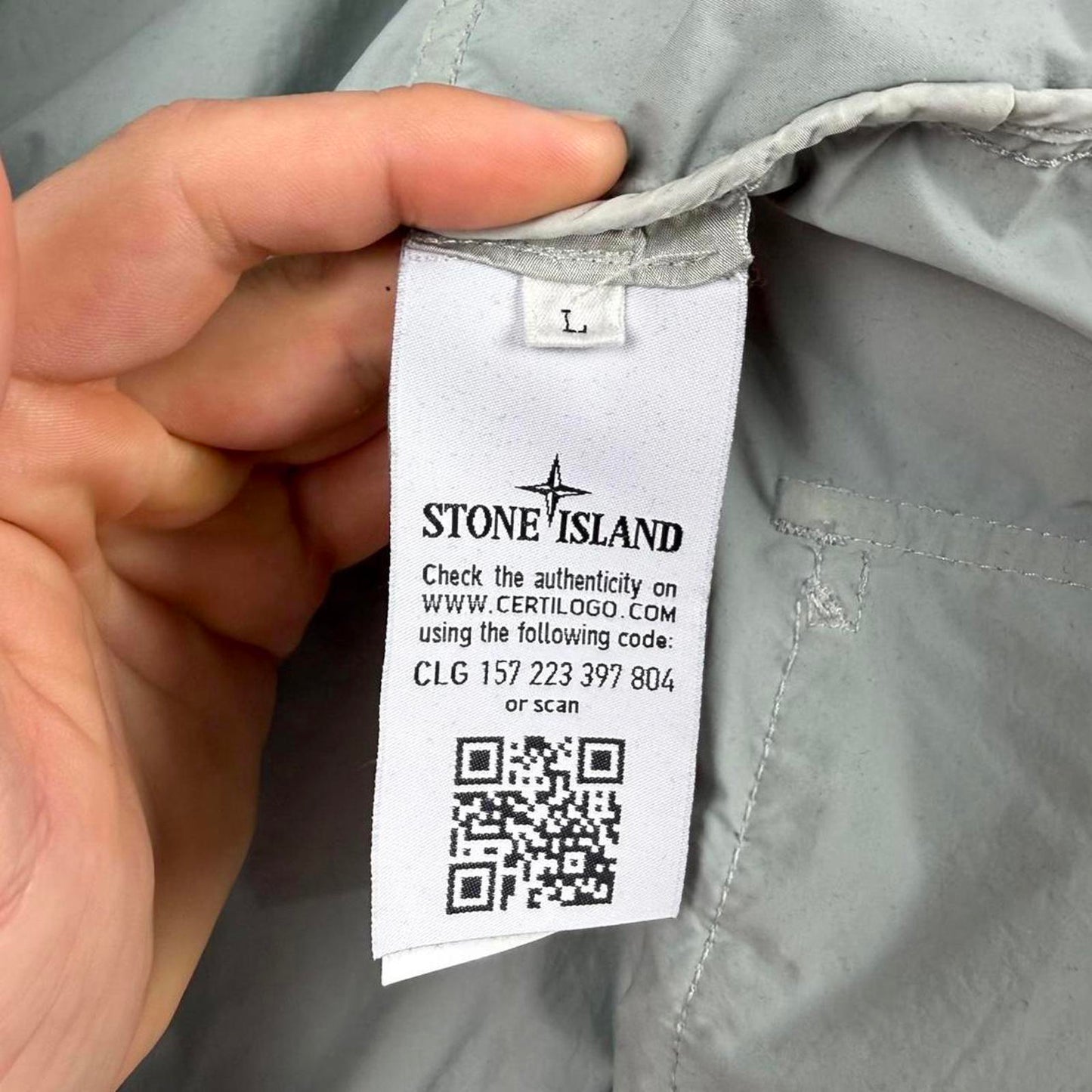 Stone Island David-TC Light Jacket (L) | Large, Light Grey