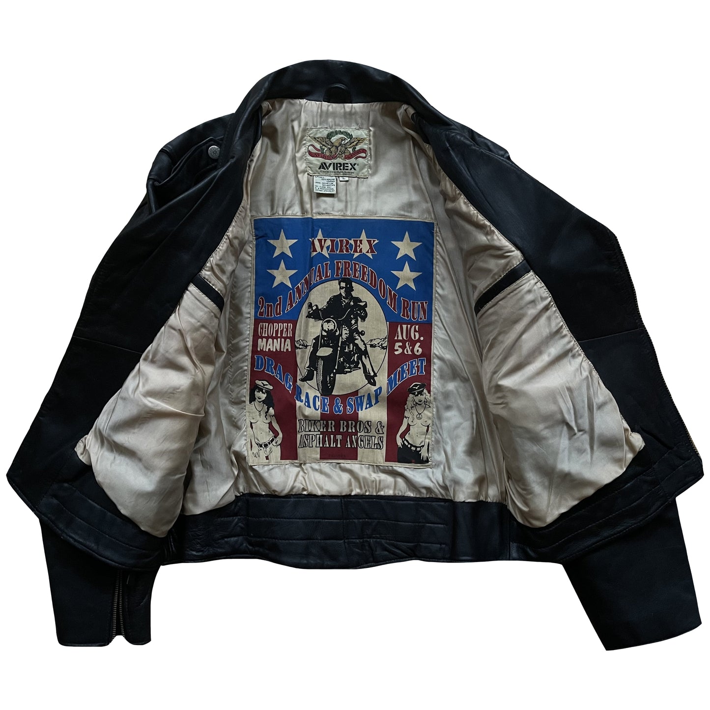 Avirex Leather Biker Jacket - L