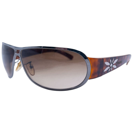 Vintage 2000s Prada Tortoise Shell Flower Sunglasses