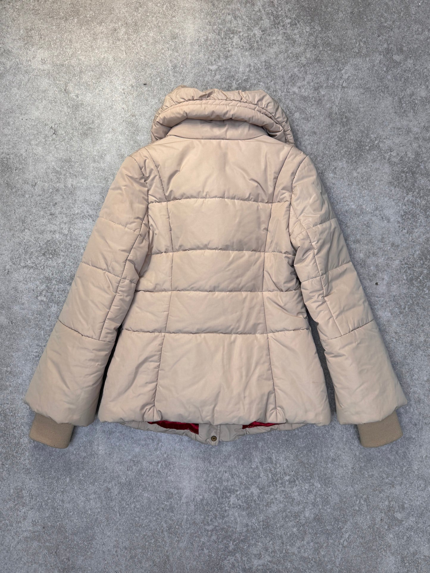 Vivienne Tam Cream Puffer Collar Quilted Jacket