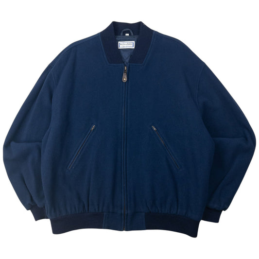 Vintage 80s YSL Yves Saint Laurent Cashmere Bomber Jacket Size XL | XL, Navy